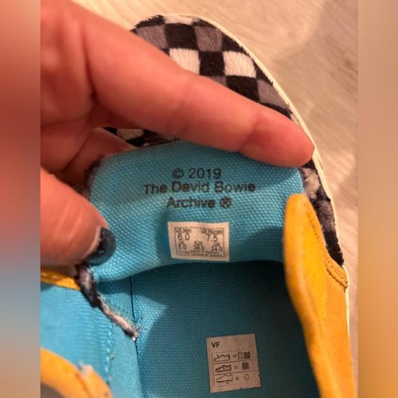 Vans Special Edition β¨ David Bowie π¨π»βπ€ Hunky Dory Checkers Slip-On 7 1/2 - Picture 9 of 10